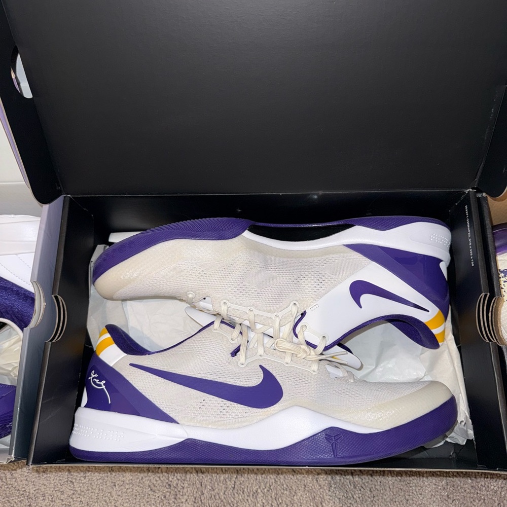 Purple and White Athletic Shoes